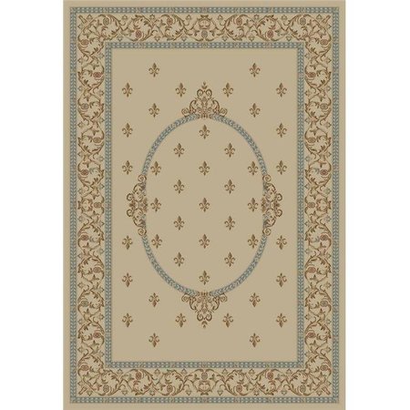 CONCORD GLOBAL TRADING Concord Global 63126 6 ft. 7 in. x 9 ft. 3 in. Jewel F.Lys Medallion - Ivory 63126